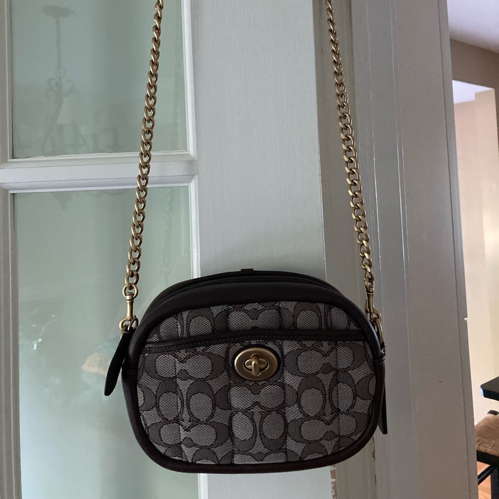 Coach Brown and Beige Signature Crossbody Bag - Picture 2 of 7